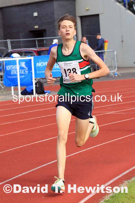 Boys Under-15s 1500 metres, 2023 Northern Under-13s, Under-15s and Under-17s, Middlesbrough.  Photo: David T. Hewitson/Sports for All Pics